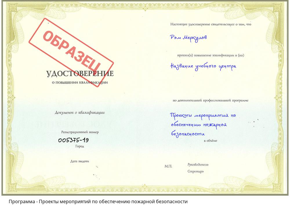 Проекты мероприятий по обеспечению пожарной безопасности Волжск
